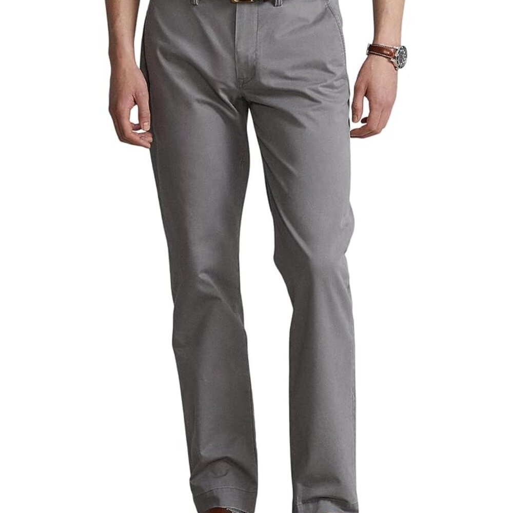 NWT Polo Ralph Lauren Men's Straight-Fit Washed Stretch Chino 33x34 Perfect Grey - Picture 4 of 5